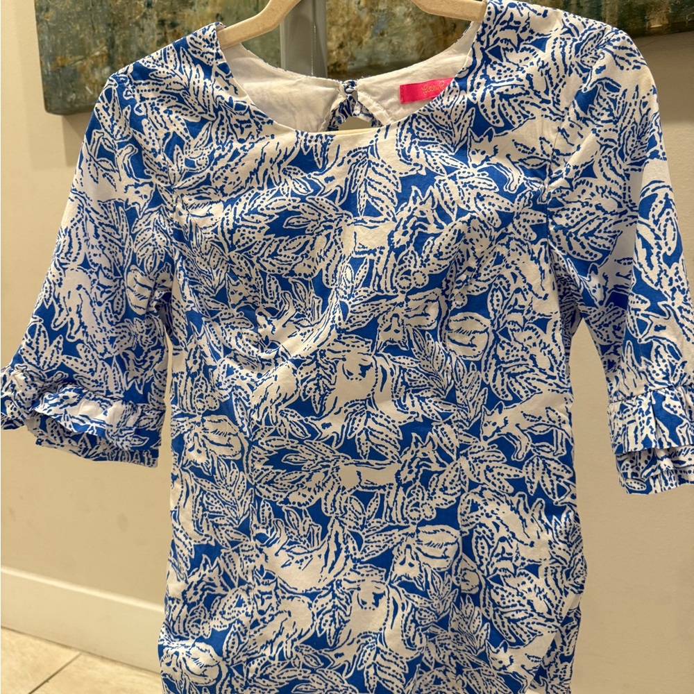 Blue and White Floral Women's Top